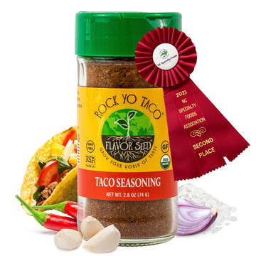 Flavor Seed Rock Yo Taco Gluten Free Organic Taco Seasoning Mix. Mexican Seasoning. Popcorn Seasoning. Seasonings And Spices For