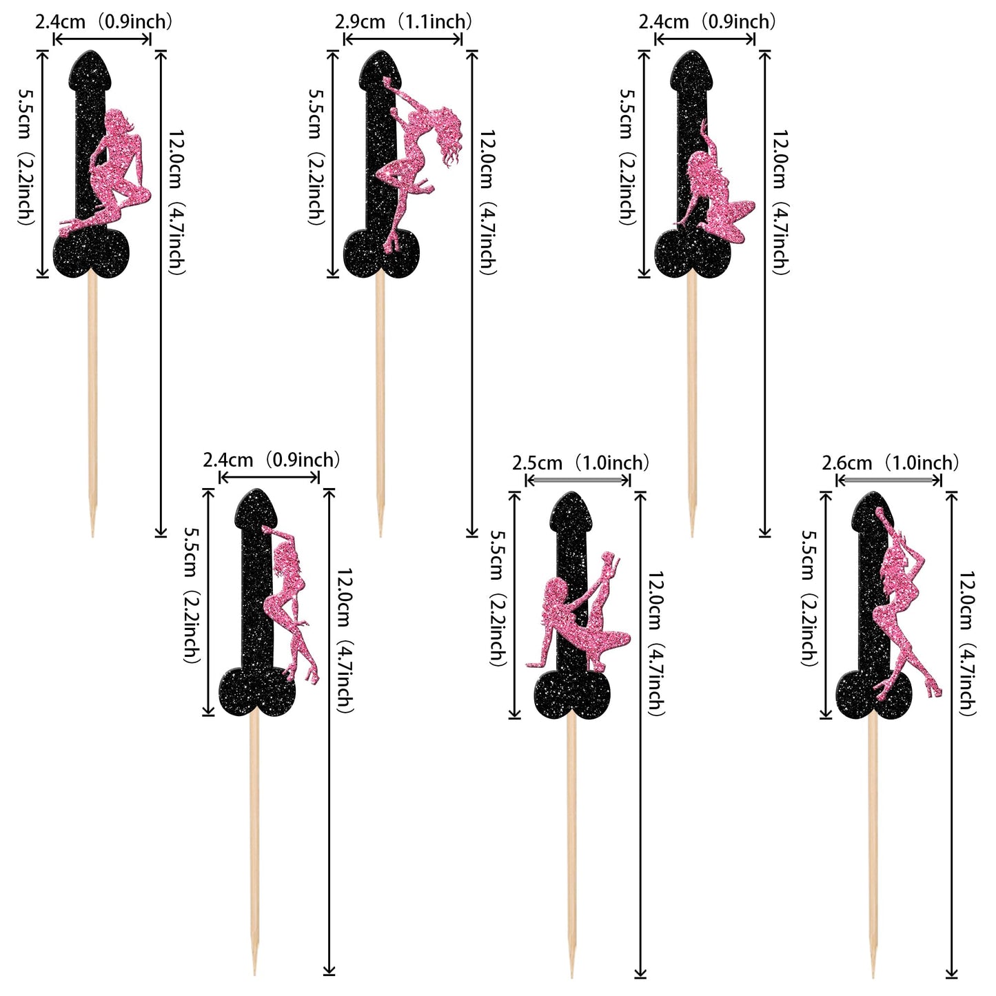 24 Pcs Pole Dance Girl Cupcake Toppers Glitter Bachelor Party Cupcake Picks Pole Dancing Cupcake Decorations For Night Out Bache