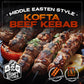 Grumpy Butcher Fully Cooked Beef Kebabs, 4 Pack (1 Lb Each) - Middle Eastern Style Kofta Kabob Made With Lean Ground Beef, Warm