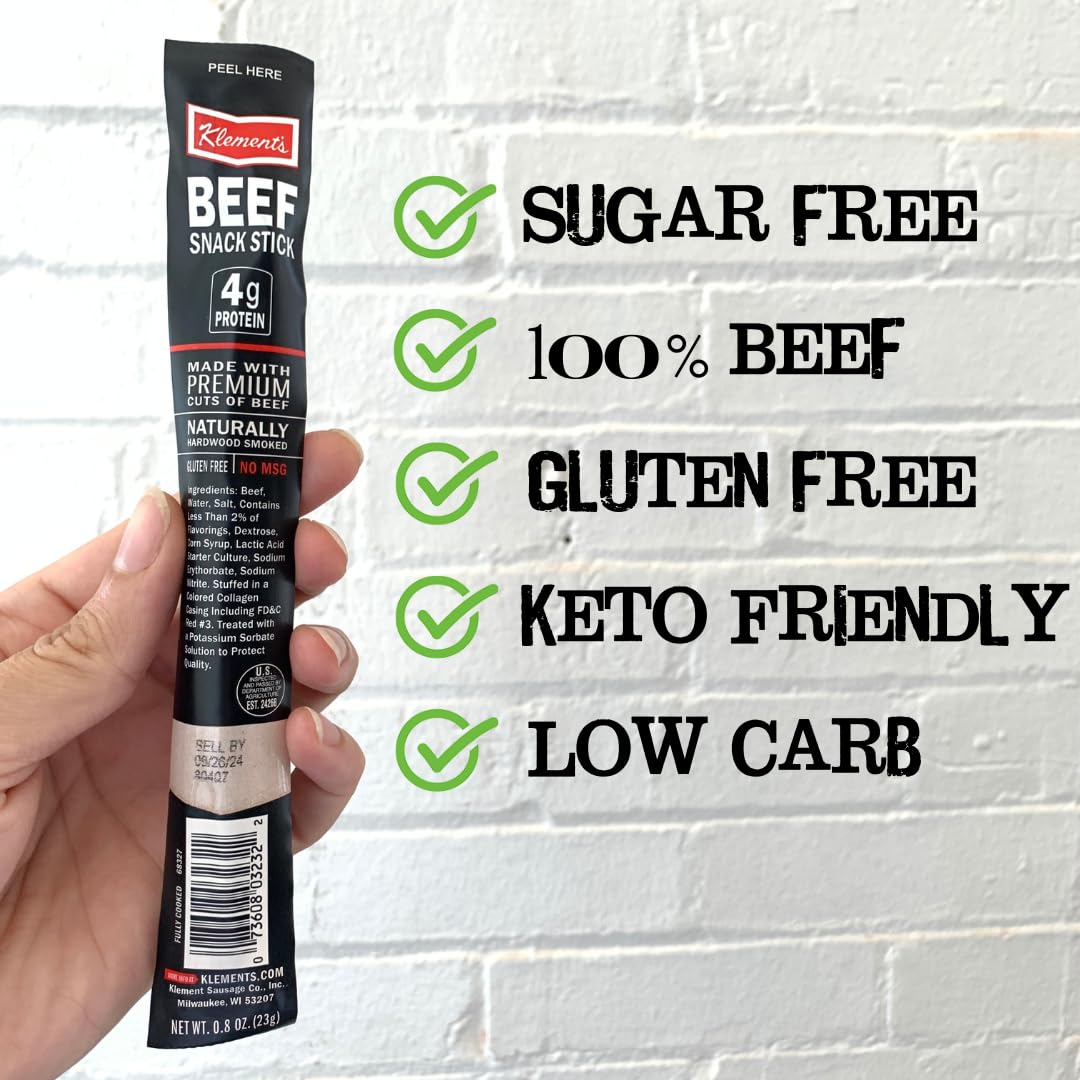 Sugar-Free Original Meat Sticks | 100% Beef, High Protein, Low Carb, Keto, Gluten Free, No Msg, Healthy Beef Sticks Snacks | Ind