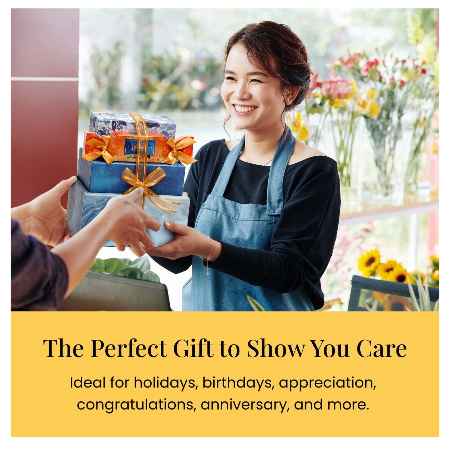 Broadway Basketeers Chocolate Food Gift Basket Tower Snack Gifts for Women, Men, Families, College, Delivery for Appreciation, T