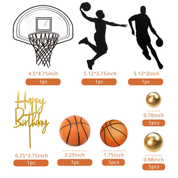 20 Pcs Basketball Cake Toppers, Basketball Star Themed Cake Decorations For Basketball Birthday Cake Party Decorations Basketbal