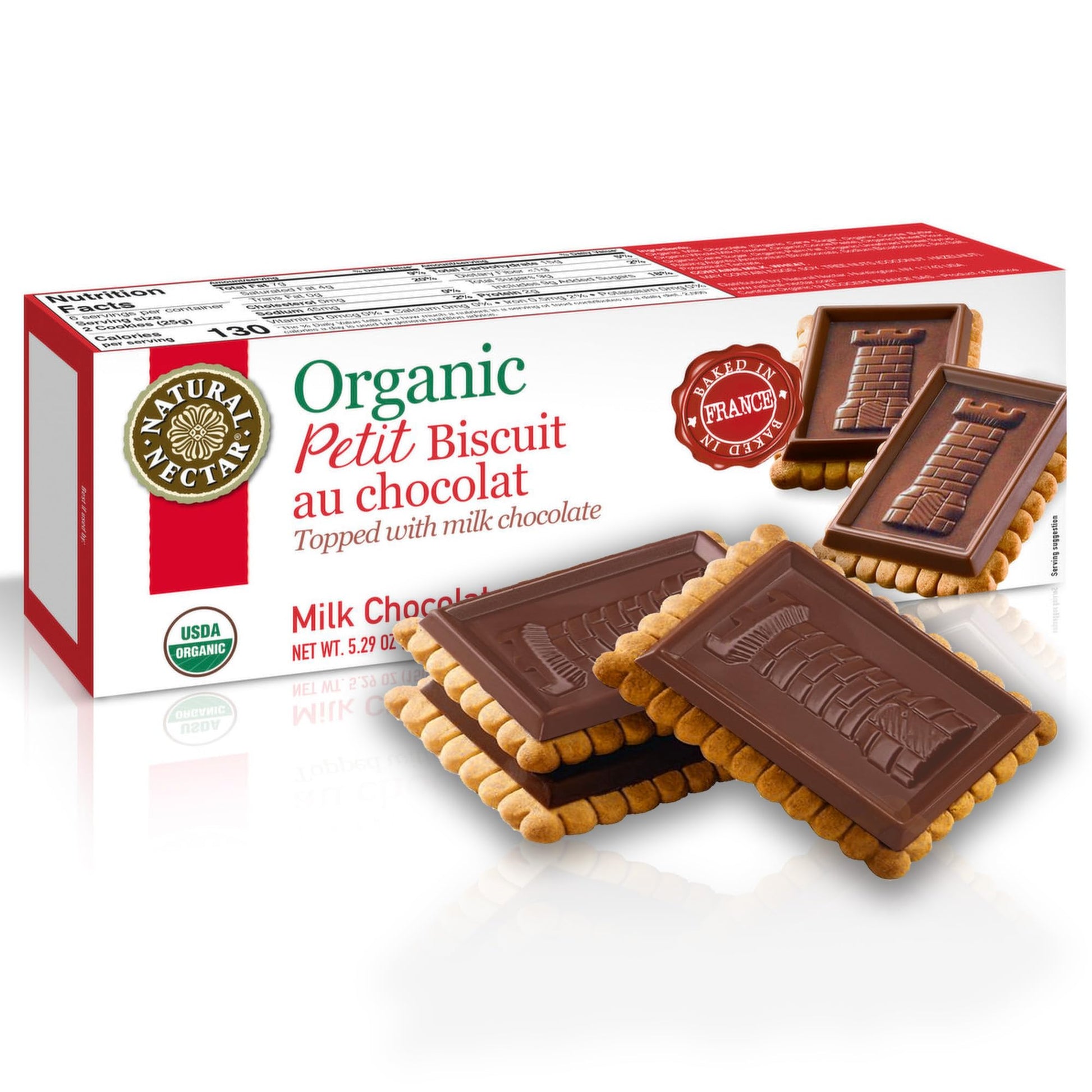 Natural Nectar Organic Milk Chocolate Petit Biscuit - Perfect With Coffee Or As A Snack | Usda Organic Cookie Certified – 5.29 Oz