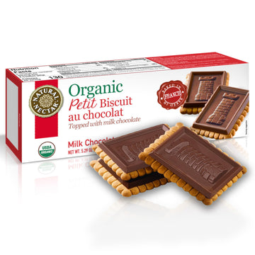 Natural Nectar Organic Milk Chocolate Petit Biscuit - Perfect With Coffee Or As A Snack | Usda Organic Cookie Certified – 5.29 Oz