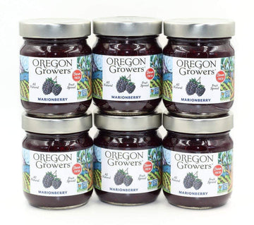 Oregon Growers Marionberry Fruit Spread - Marionberry Jam Made In Oregon, Blackberry Jam, Blackberry Fruit Spread, All Natural Ingredients, Non-GMO - 12 Oz (Pack Of 6)