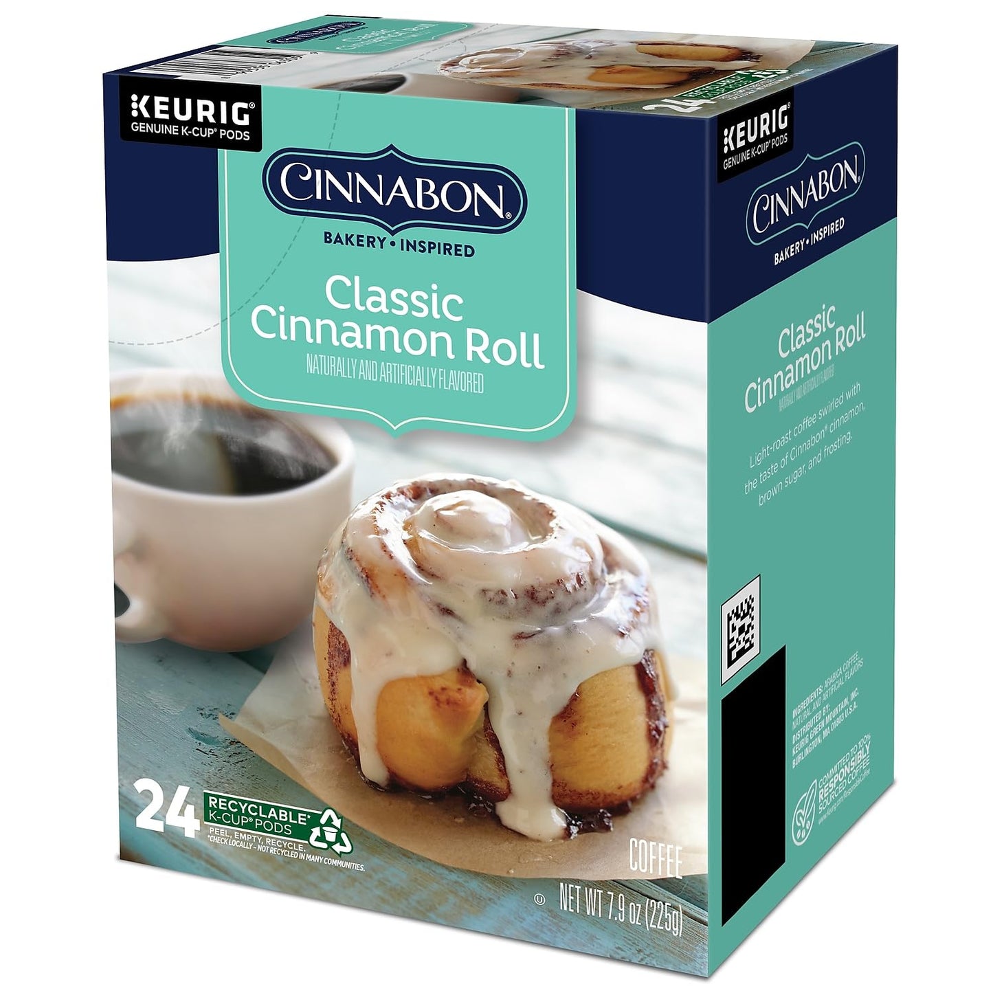 Cinnabon Classic Cinnamon Roll, Single-Serve Keurig K-Cup Pods, Flavored Coffee, 24 Count