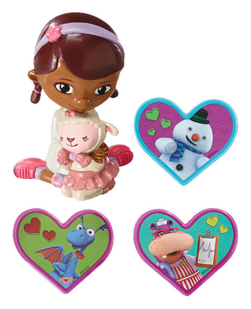 Decoset Doc Mcstuffins Doc & Lambie Cake Toppers, 4-Piece Set With Doc And Lambie Figurines, Sharable Rings, Create Awesome Part