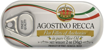 Agostino Recca - Flat Fillets Of Anchovies In Olive Oil, (3)- 2 Ounce. Tins