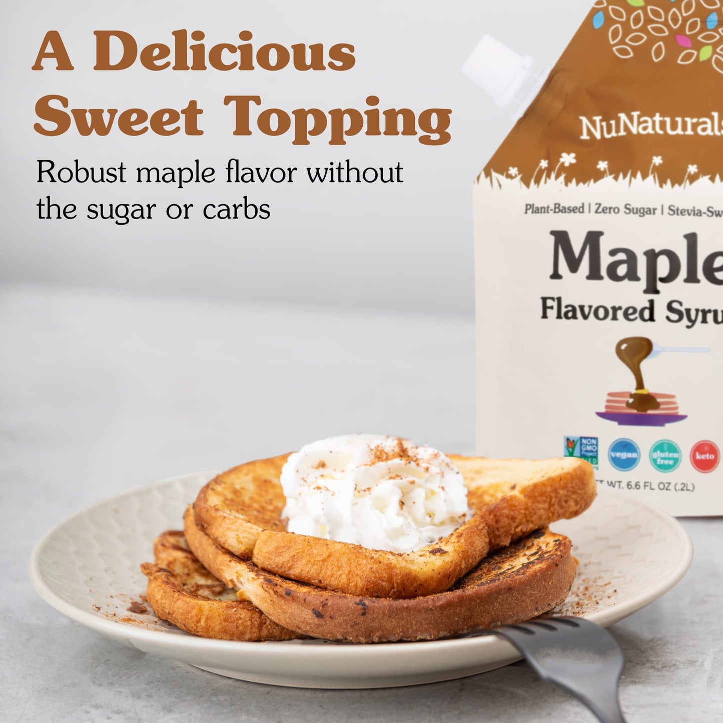 NuNaturals Stevia Syrup, Sugar-Free Sweetener, Zero Calorie, 6.6oz (Pack of 3)