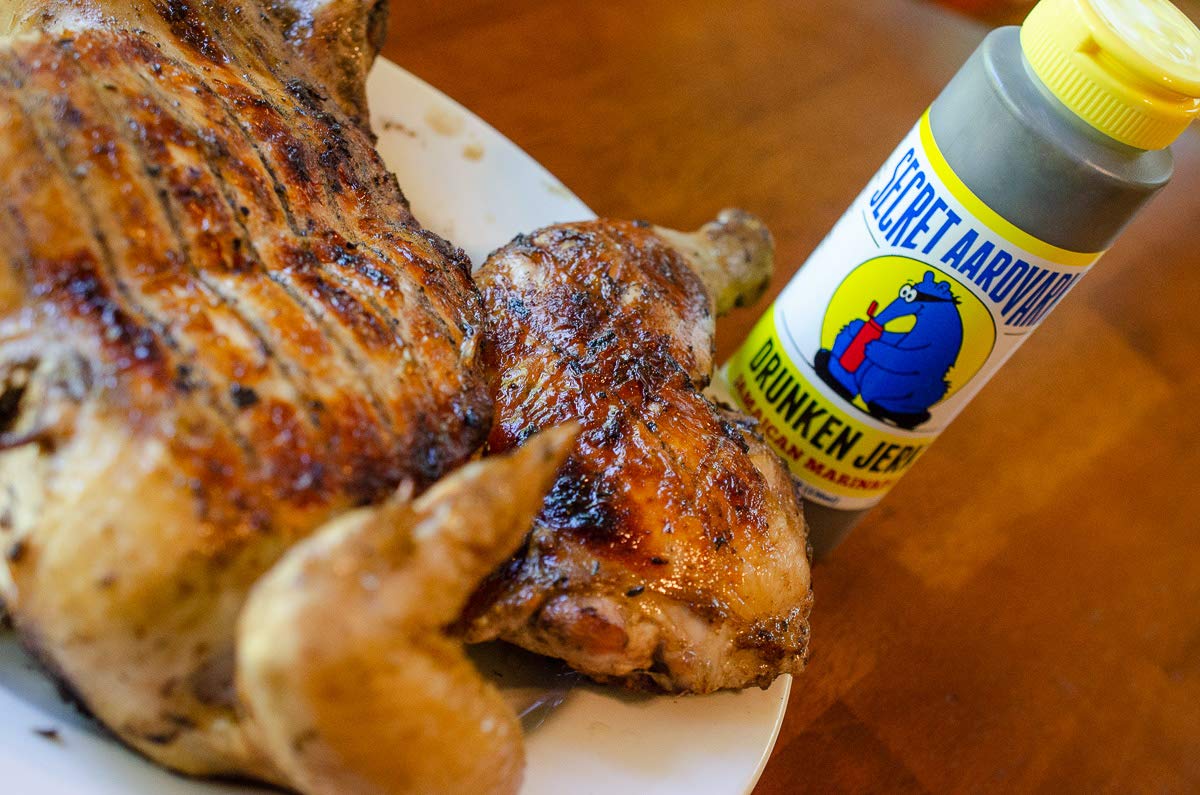 Secret Aardvark Drunken Jerk Hot Sauce - Jamaican Jerk Sauce, 7.98 Fl Oz, Non-GMO, Low Carb, Spicy BBQ Sauce