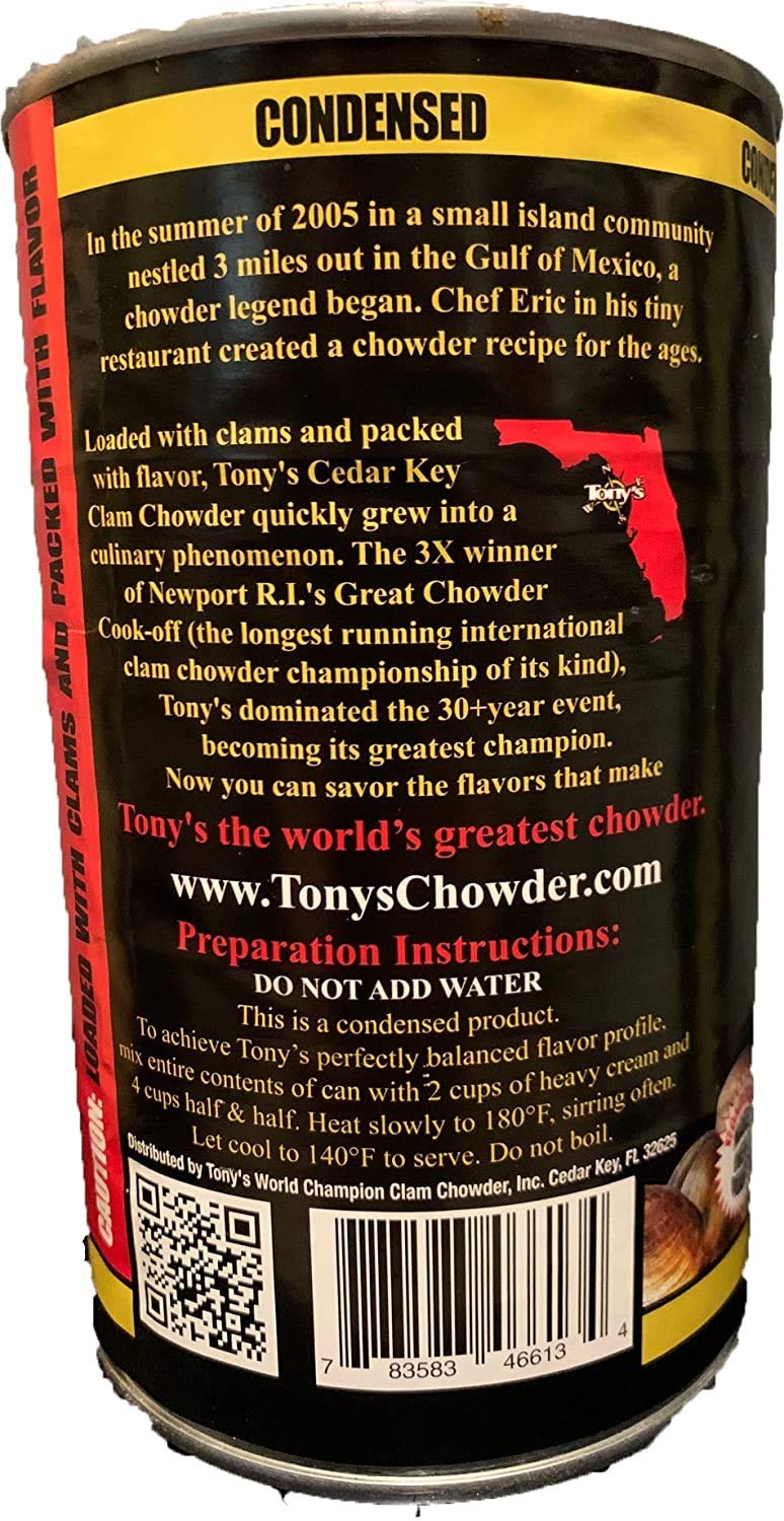 Tonys Clam Chowder 3x Champion Family/Restaurant Size 51oz (Pack of 3)