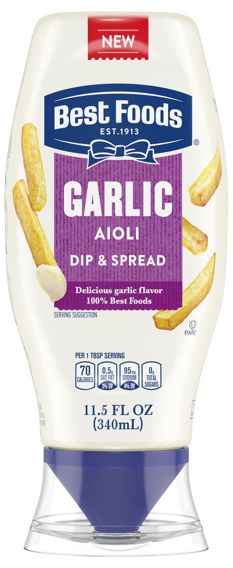 Best Foods Garlic Dip & Spread 12 Piece Garlic Aioli for French Fries, Sandwiches, Burgers & More Made With 100% Certified Vegan