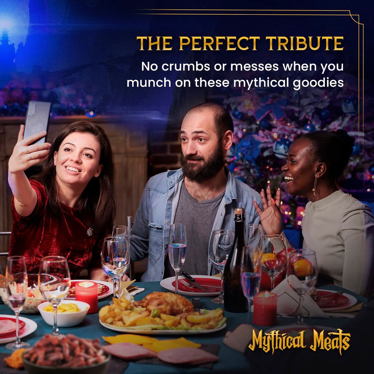 Mythical Meats Merry Meat Pack - 10 Holiday Themed Venison And Beef Snack Sticks - Dried & Dehydrated Meats Flavored To Perfecti