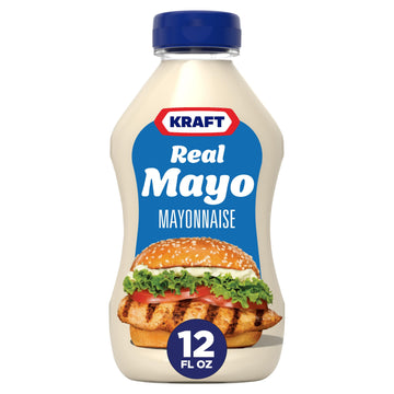 Kraft Real Mayo Creamy & Smooth Mayonnaise, 12 Fl Oz Bottle