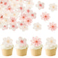 Ephlyn 54Pcs Edible Cherry Blossom Cake Decoration Spring Flowers Cupcake Toppers Wafer Paper Flowers Cake Decoration Wedding Bi