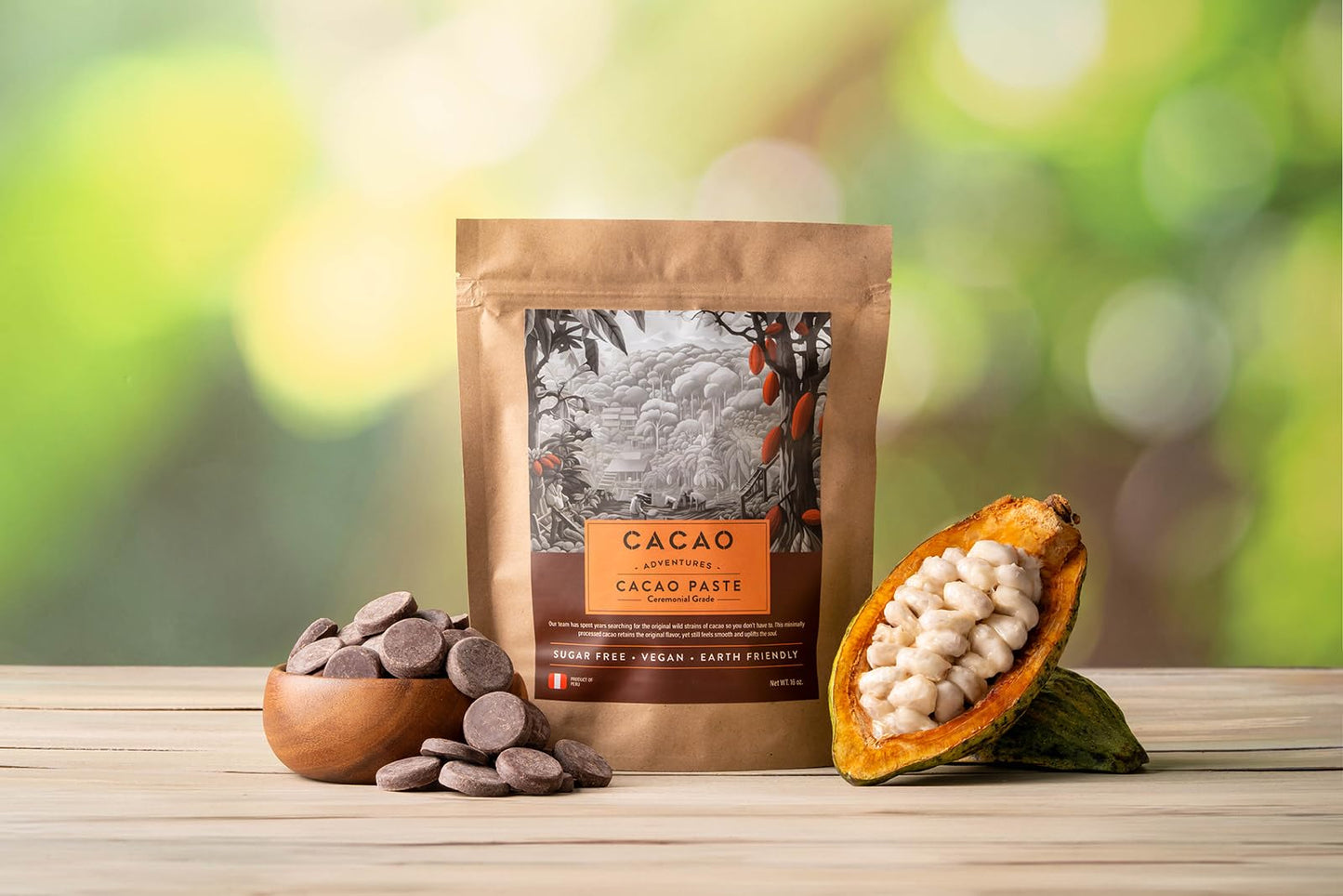 Cacao Adventures Ceremonial Grade Cacao 100% Pure Dairy Free Vegan Unsweetened 8 oz High large online retailer Basin