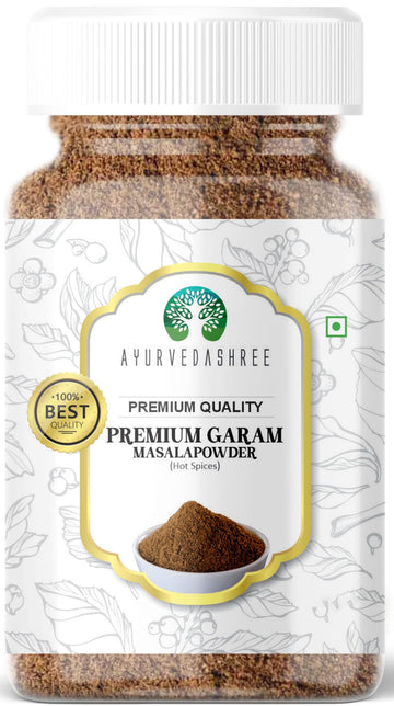 AYURVEDASHREE Premium Garam Masala, All Natural, Salt-Free, Vegan, 100gm PET Jar, Blend of 20 Herbs & Spices