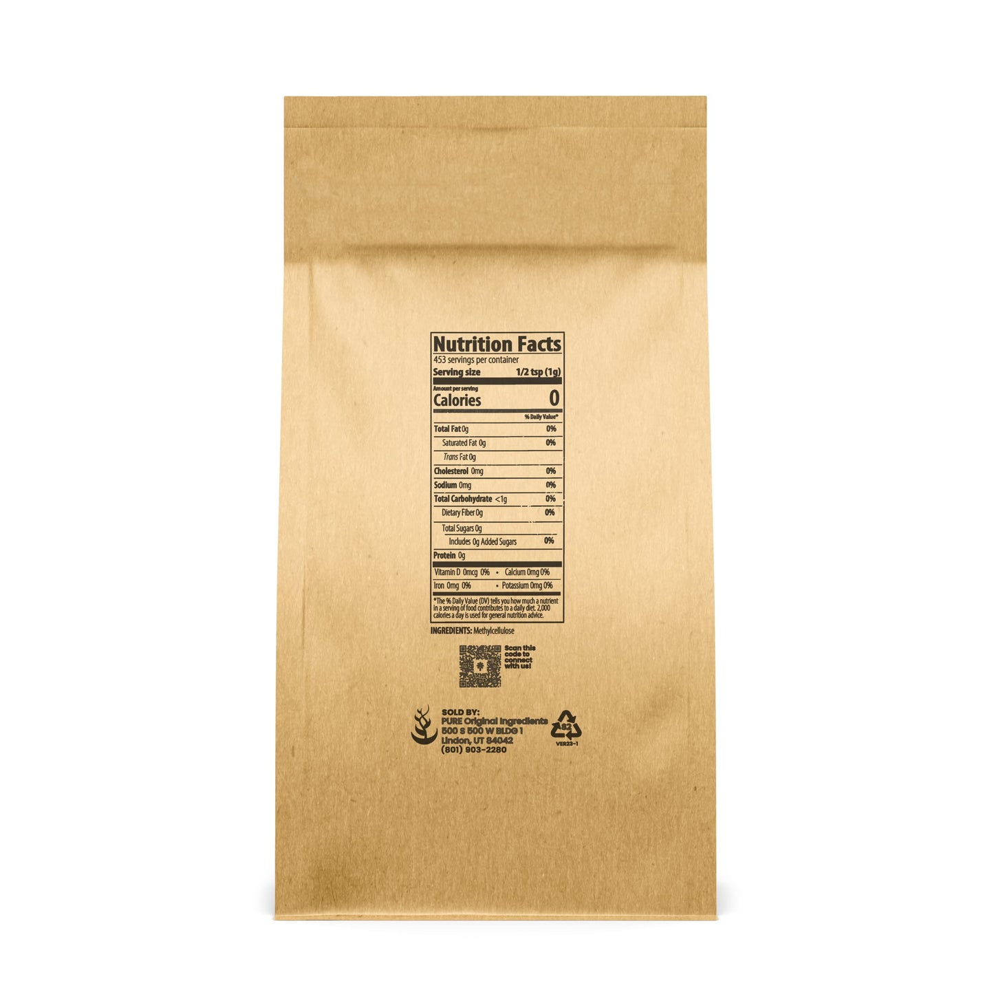 Pure Original Ingredients Methylcellulose (1 lb) Always Pure, Thickener & Emulsifier, Food Grade