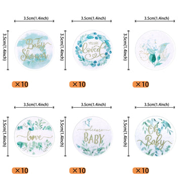 60 Pcs Edible Baby Shower Cupcake Toppers Woodland Jungle Leaf Love Welcome Baby Cupcake Picks Edible Oh Baby Cake Decorations F