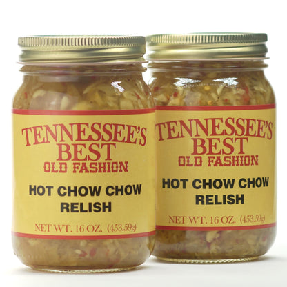 Tennessees Best Southern Hot Chow Chow Relishes (2 Pack) | Handcrafted and Small Batch Made | Spicy and Tangy |A Perfect Match 