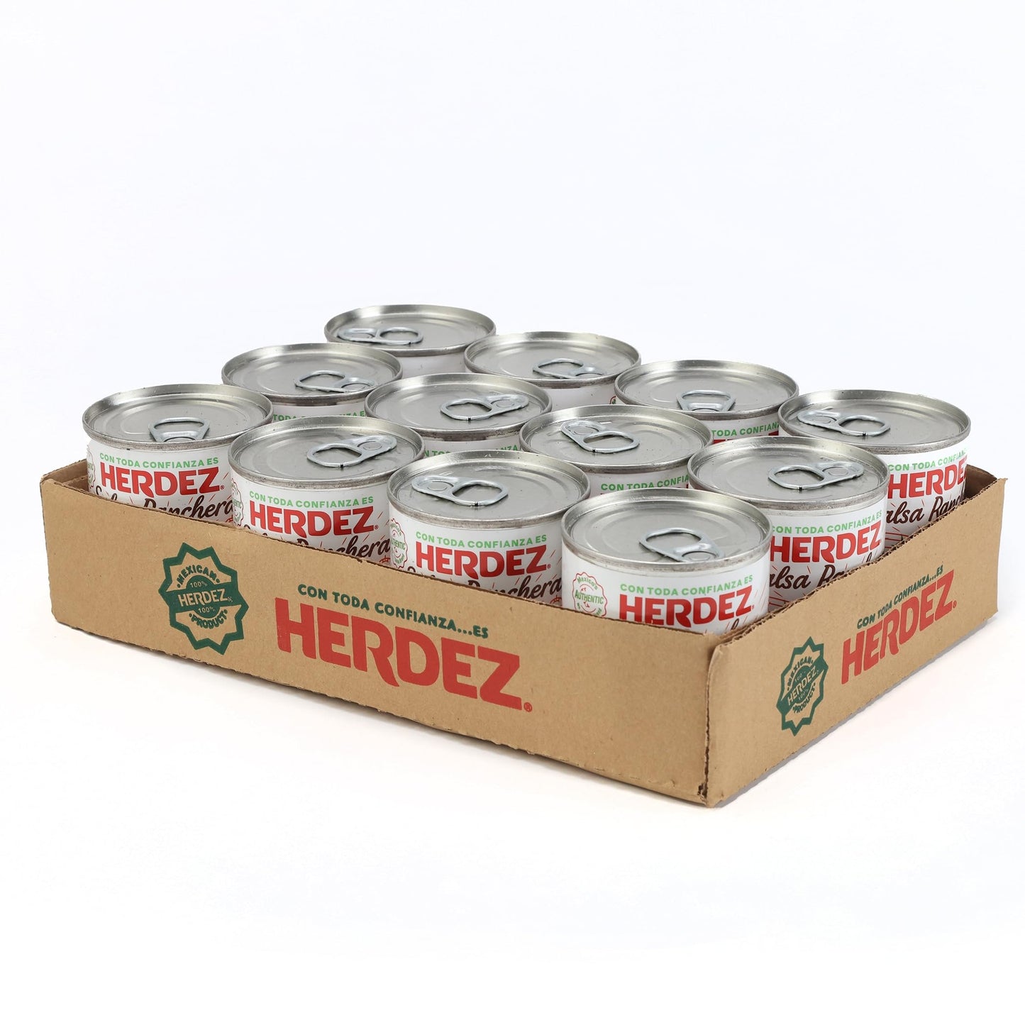 HERDEZ Ranchera Salsa, Medium, 7 oz Can (12 Pack) - Authentic Mexican Salsa for Tacos, Chips, and Dips - Made with Fresh Ingredi