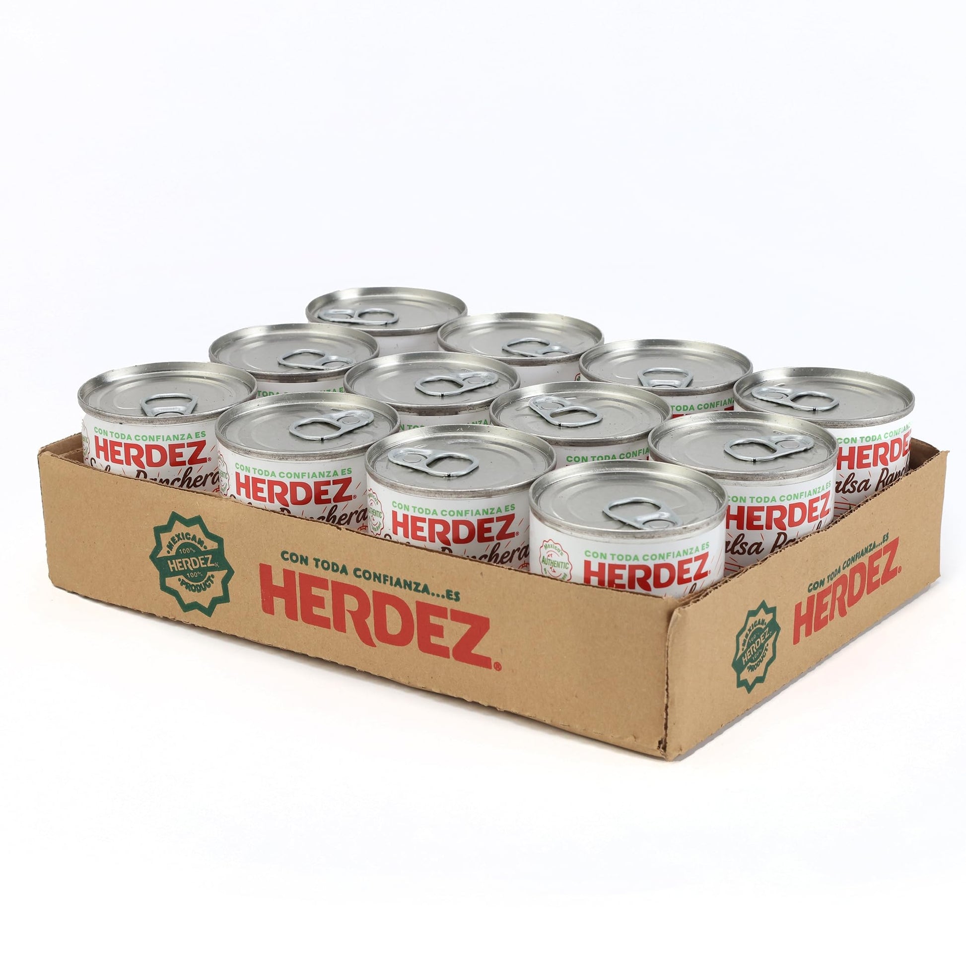 HERDEZ Ranchera Salsa, Medium, 7 oz Can (12 Pack) - Authentic Mexican Salsa for Tacos, Chips, and Dips - Made with Fresh Ingredi