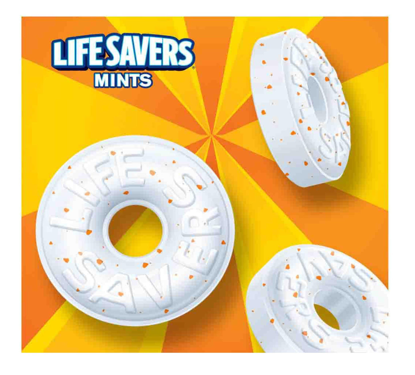 Life Savers Orange Mints - Pack of 4 - Individually Wrapped Orange Flavored Mints - Perfect for on the go Snacking - Great for Sharing