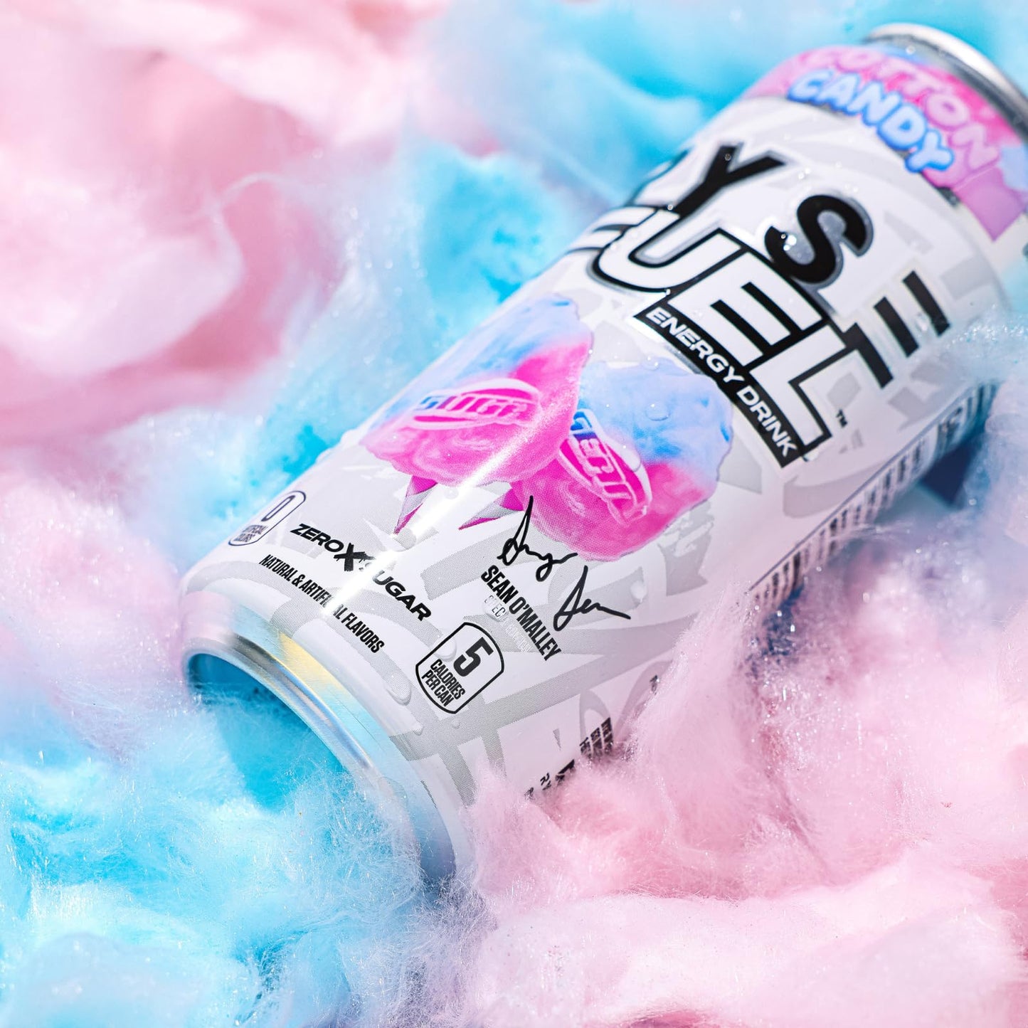 RYSE Fuel Energy Drink - Cotton Candy Flavor - Sugar Free, Vegan - 200mg Caffeine - 16 Fl Oz Cans (12-Pack)