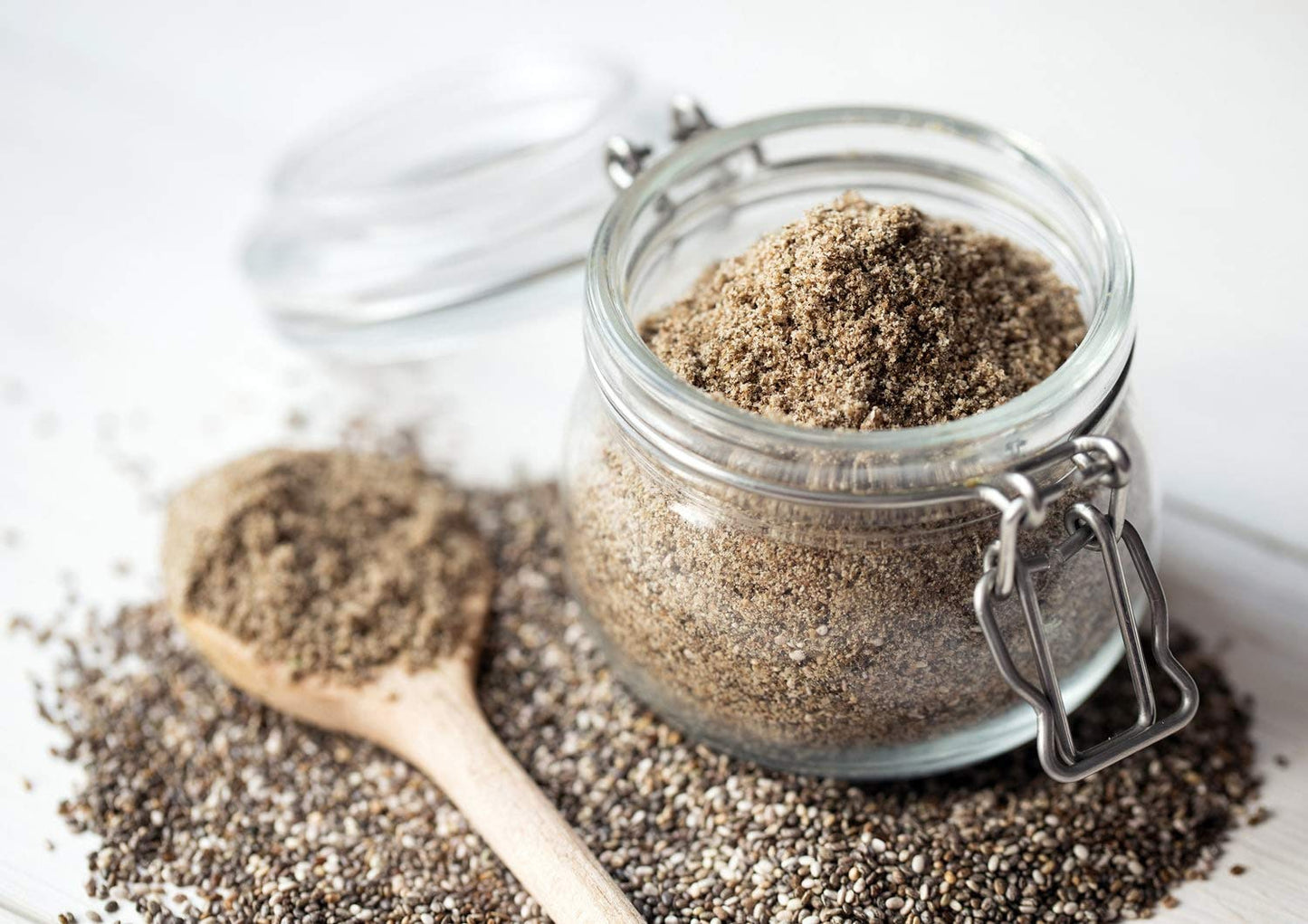Organic Chia Seeds Powder, 8 Ounces - Non-Gmo Meal, Ground Raw Chia Seeds, Cold Milled, Kosher, Vegan, Bulk. Rich In Omega-3, Fi
