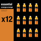 vitaminwater Essential Electrolyte Enhanced Water, Orange, 20 fl oz, Pack of 12 - Hydrating Drinks with Vitamins