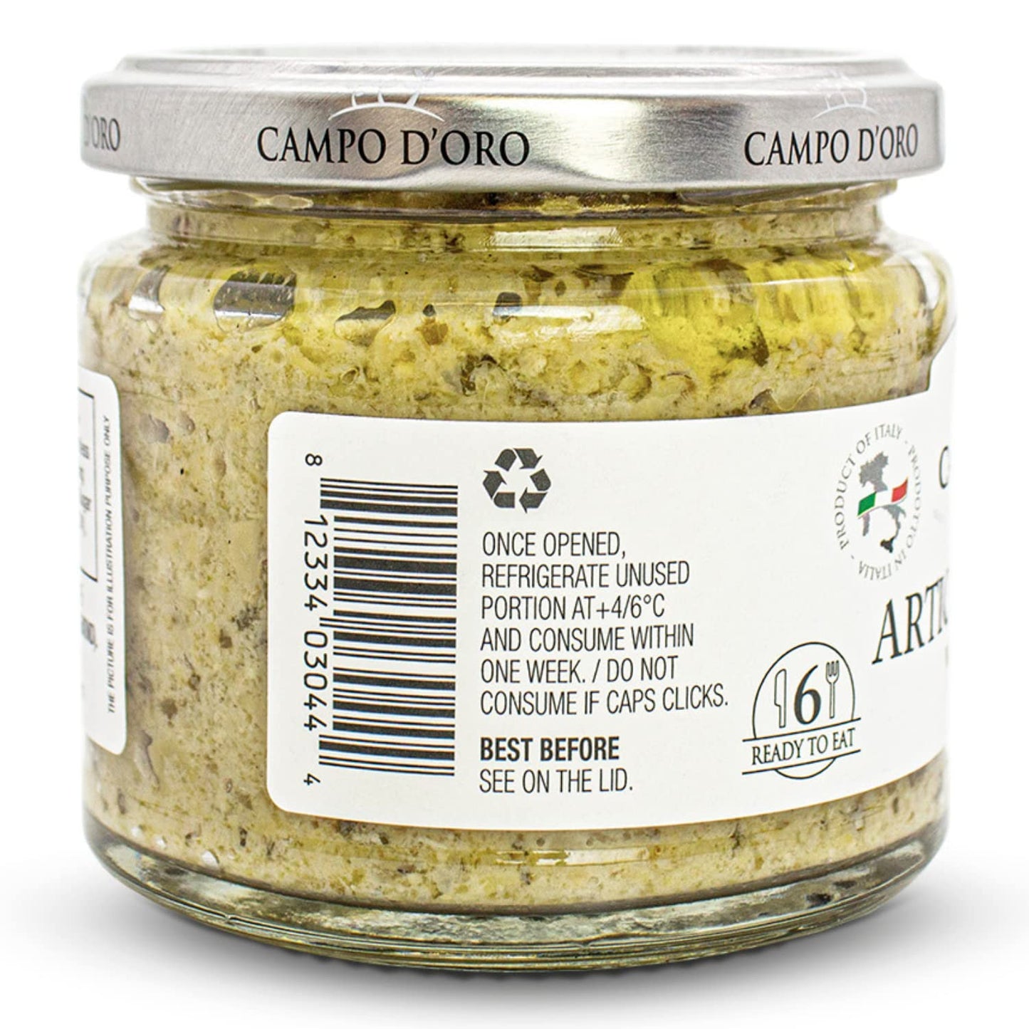 Creamy Artichoke and Almond Dip, 6.35 oz, 180 g. Non GMO, Artichoke Spread Sauce, Made with Sicilian Almonds Product of Italy, b