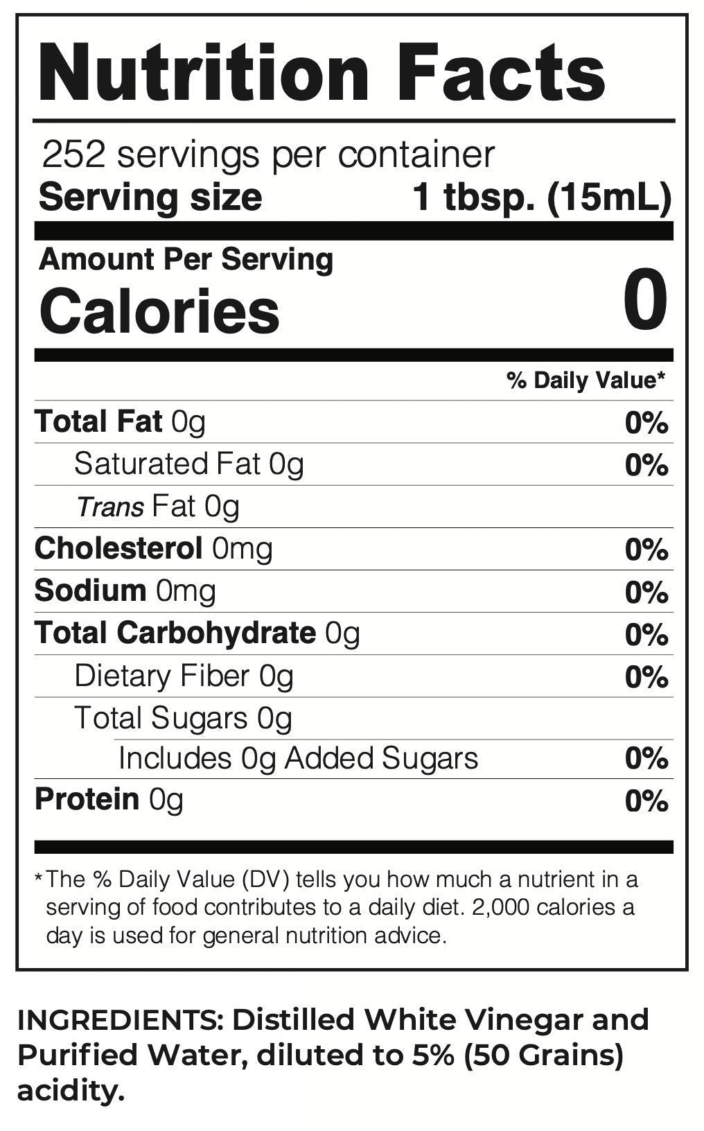 Lucys Family Owned - Natural Distilled White Vinegar, 1 Gallon (128 oz) - 5% Acidity (White Vinegar, 1 Gallon (128 fl oz.))