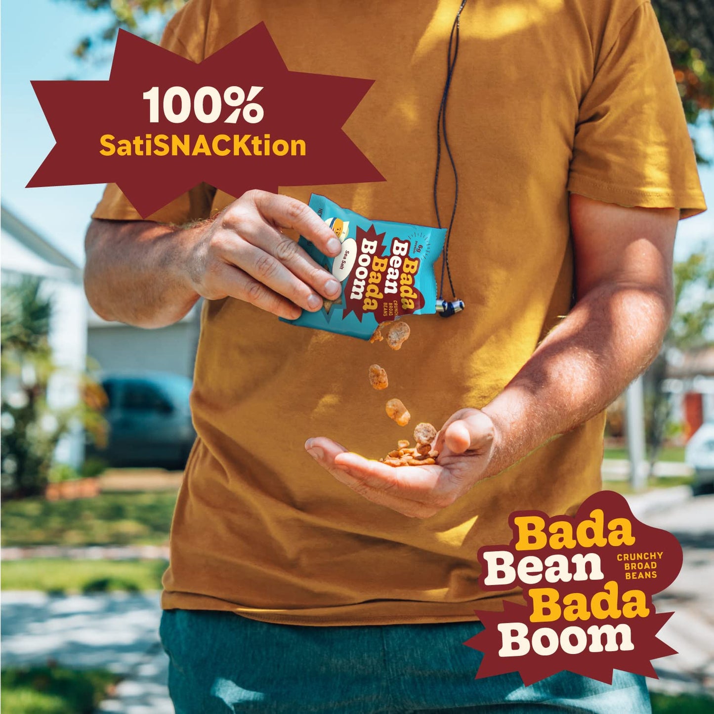 Bada Bean Bada Boom - Plant-Based Protein, Gluten Free, Vegan, Crunchy Roasted Broad (Fava) Bean Snacks, 100 Calories Per Servin
