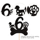 1 Pcs 6Th Birthday Cake Topper Black Glitter Dog Paw Six Years Old Birthday Puppy Dog Bone Cake Pick For Let'S Pawty Baby Shower