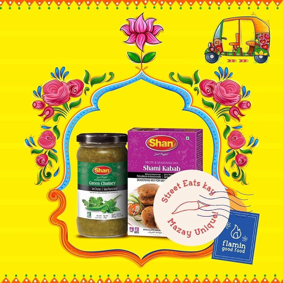 Shan Shami Kabab Recipe and Seasoning Mix 1.76 oz (50g) - Spice Powder for Traditional Meat & Lentil Patties - Suitable for Vege