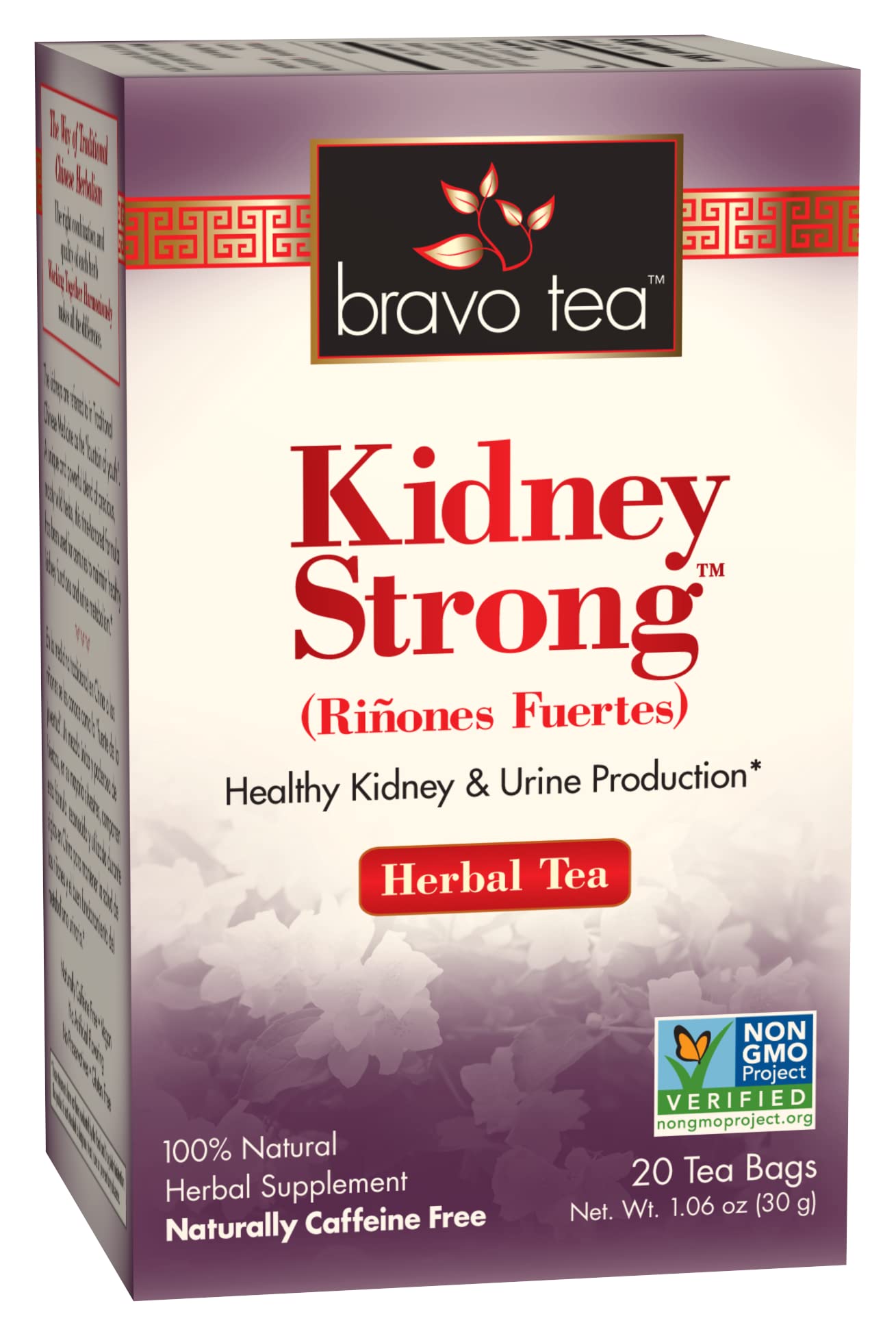 Bravo Tea Kidney Strong Herbal Tea, Caffeine Free, 20 Tea Bags, 20 Count