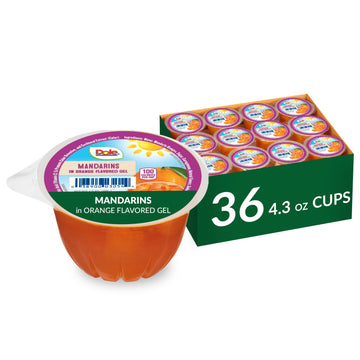 Dole Fruit Bowls Mandarins In Orange Flavored Gel Snacks, 4.3Oz 36 Total Cups, Gluten & Dairy Free, Bulk Lunch Snacks For Kids &