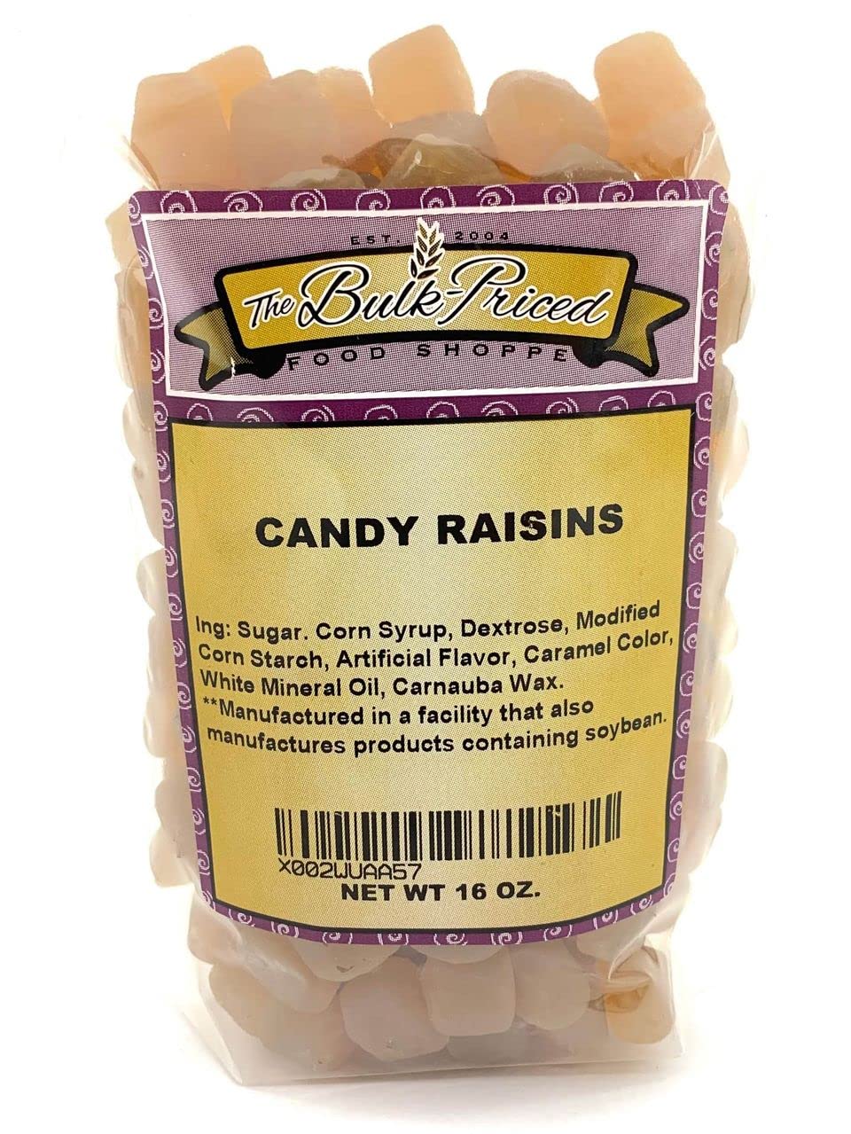 Candy Raisins, Bulk Size, (1 lb. Resealable Zip Lock Stand Up Bag)