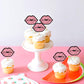 Cyodoos 24 Pcs Glitter Pink Lip Cupcake Toppers, Pink Glitter Girls Cupcake Toppers, Lip Cupcake Picks, Cake Topper For Wedding