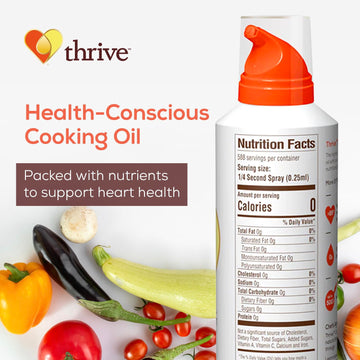Thrive Cooking Spray - Everyday Algae Oil Culinary Blend, High Heat, 5 fl oz, Heart and Health-Conscious, Rich in Omega-9