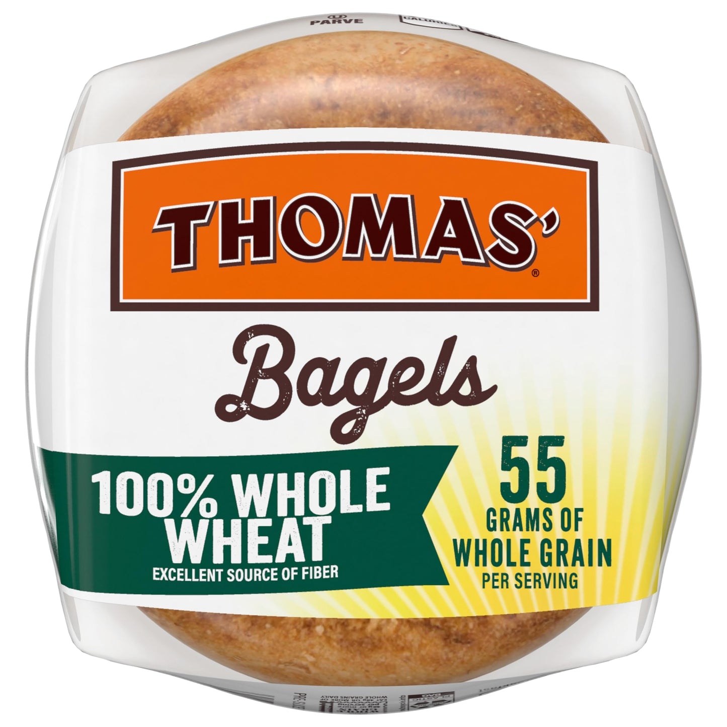 Thomas 100% Whole Wheat Bagels, 6 Pre-Sliced Bagels with No High Fructose Corn Syrup, 20 Oz
