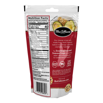 Mrs. Cubbisons Cheese Crisps| Everything Seasoned | 1.98 Ounce | 100% Real Cheese | Keto Friendly | Great for Snacking and Sala