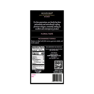 De Nigris Roseoro Sweet Red Wine Vinegar 8.5 Fl Oz (250ml) with Balsamic Vinegar from Modena, Aged Condiment