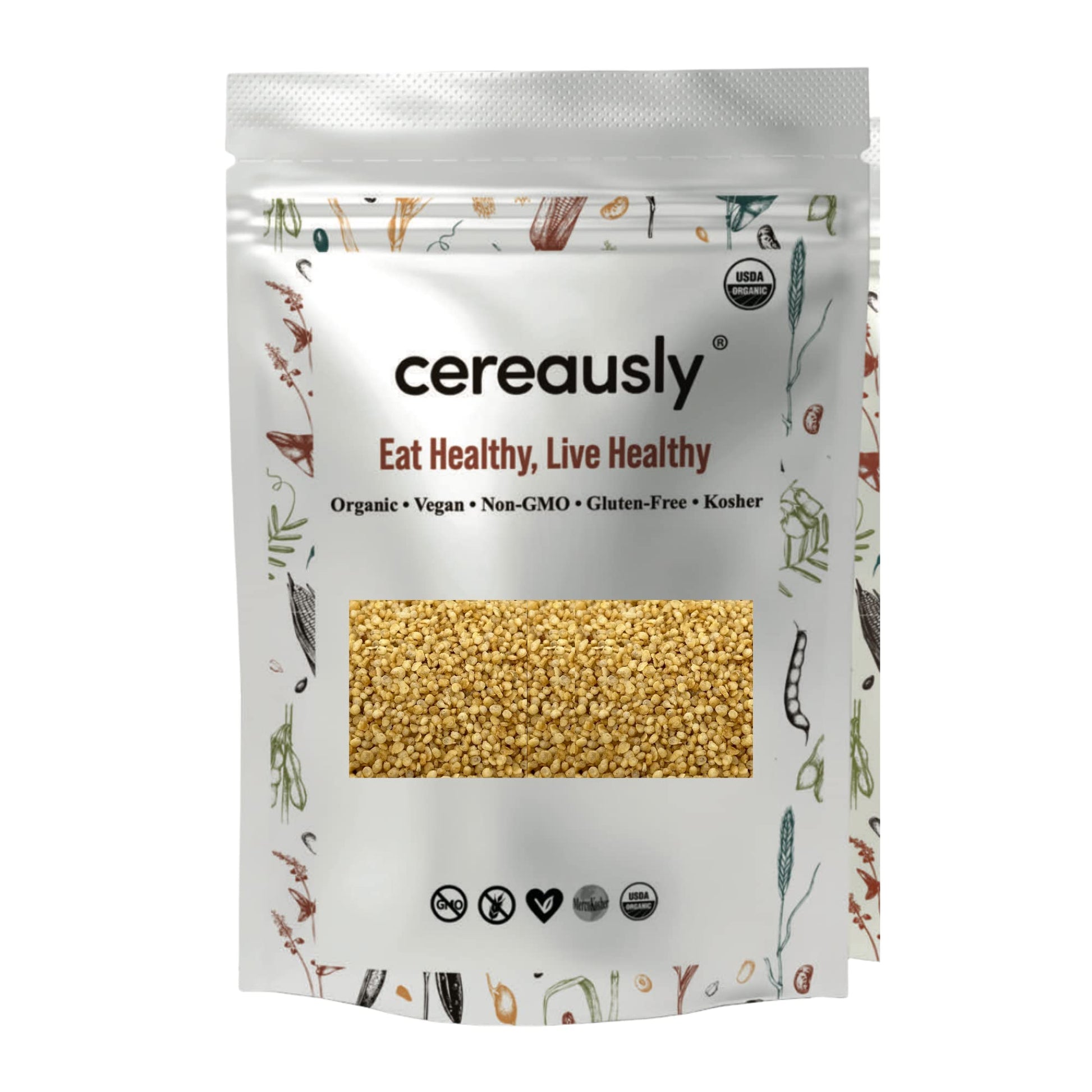 Cereausly Puffed Crispy Quinoa – Enhanced Quinoa Crispies Made With Organic White Quinoa – Delicious And Nutritious Quinoa Flakes For Snacks, Breakfast, Toppings – Toasted Quinoa With No Added Sugar – 1.5Lb