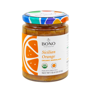 Bono Sicilian Organic Marmalade | Made With Fresh Fruit | Less Sodium | Gluten Free | Cultivated Exclusively in Sicily, 12.4 oz 