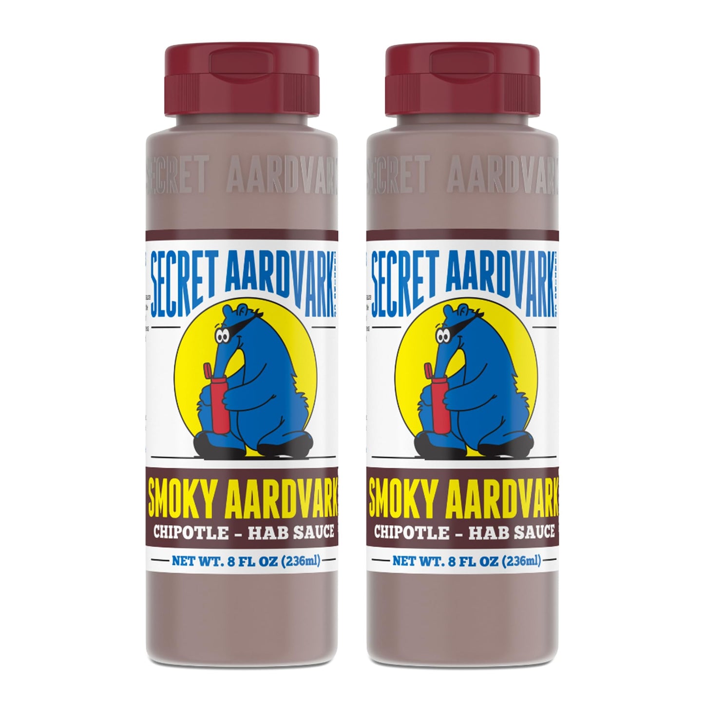 Secret Aardvark Hot Sauce - Smoky Chipotle & Habanero Peppers, Non-GMO, Gluten-Free, 8 oz (Pack of 2)