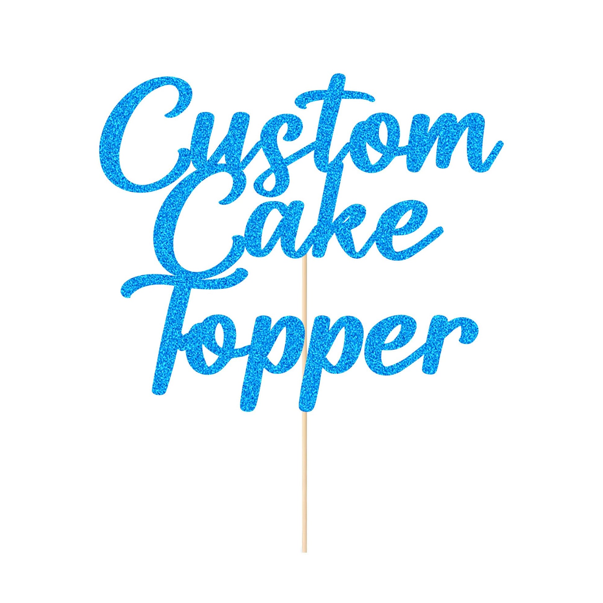 EDSG Personalized Cake Topper - Happy Birthday, Custom Design, Blue Color, Glitter Finish, Perfect for Weddings and Celebrations
