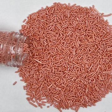 Senchanting Rose Gold Jimmies Sprinkles, Edible Sprinkle Mix, Birthday Jimmy Sprinkles Toppers For Decorating Baking Cupcakes Ca