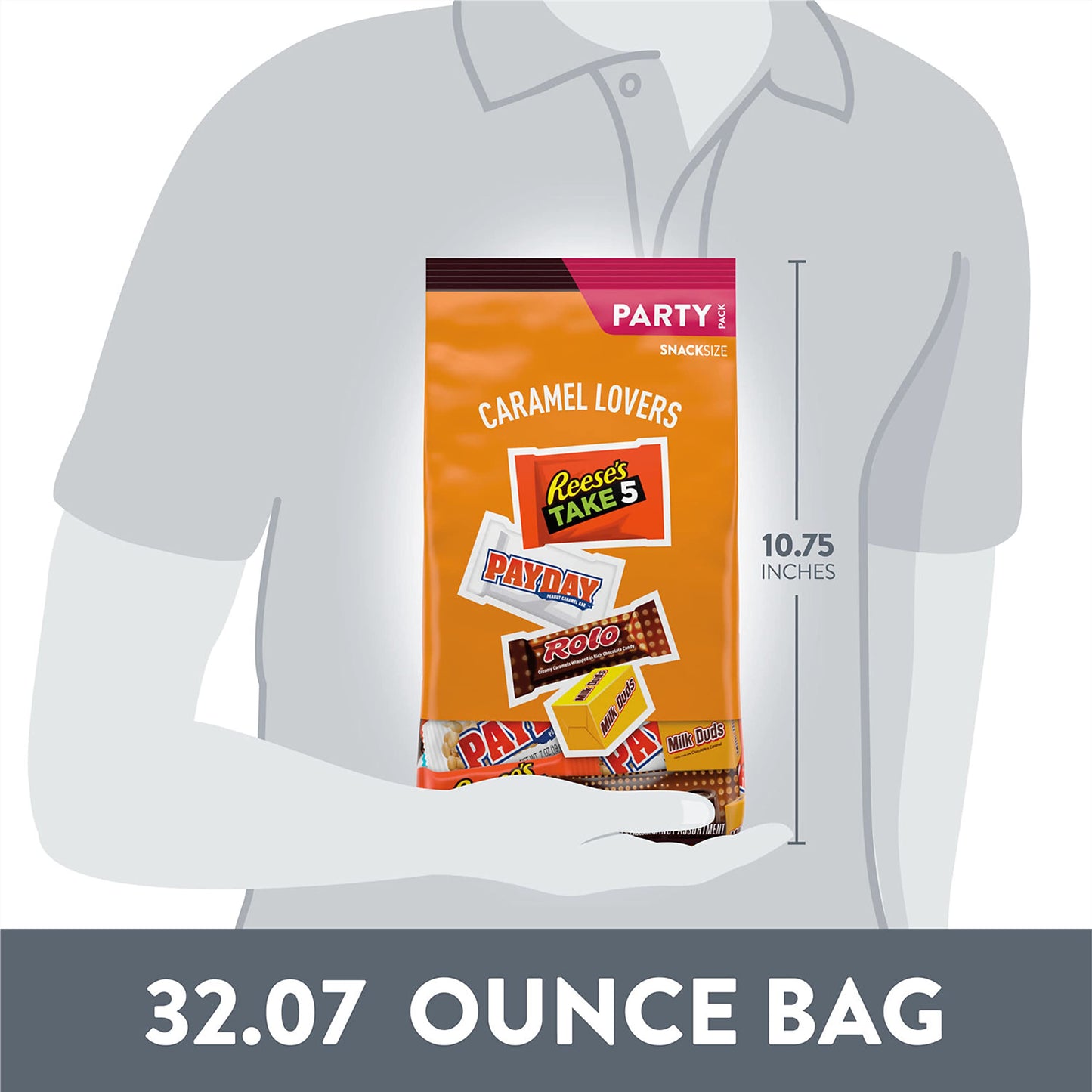 Hershey Assorted Caramel Flavored Snack Size  Candy Party Pack  32.08 oz