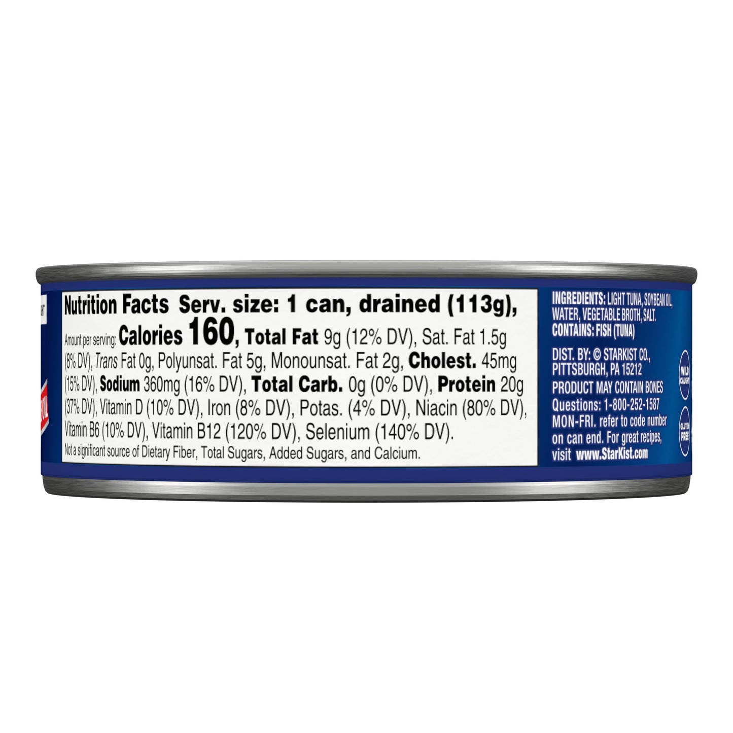 Starkist Chunk Light Tuna In Oil, 5 Oz (12 Pack) Canned Tuna Fish, Wild Caught, Gluten Free, Ready To Eat, Perfect For Salads, Keto Meals And Snacks, With 20G Protein & 90 Calories Per Serving